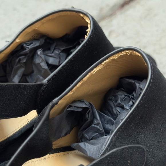 MICHAEL Michael Kors Black Suede Open Toe Sling Back Block Heels Size 9 - Picture 5 of 7